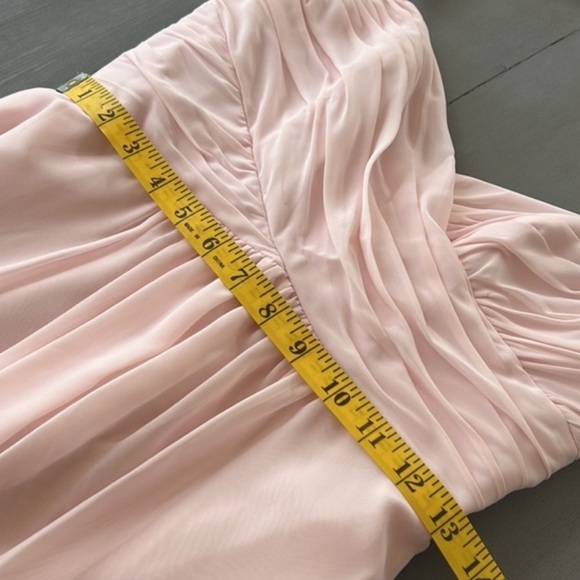 Alfred Angelo Ballerina Pink Style 7372L Draped Empire Long Bridesmaid Dress - Picture 10 of 12